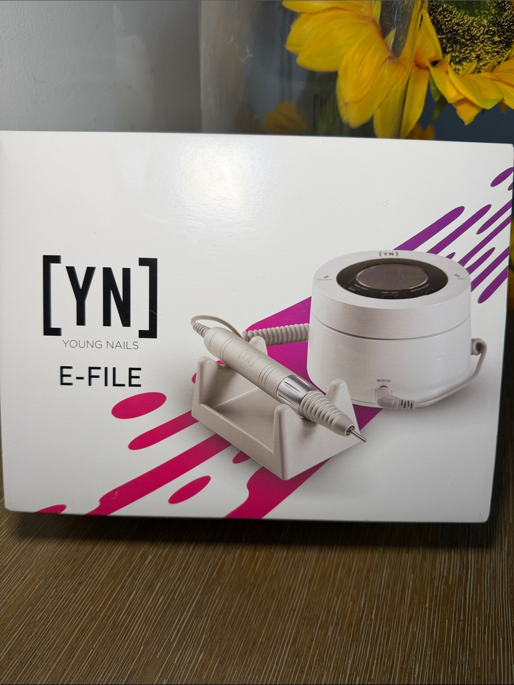 [YN] Young Nails E-File Electric Nail Drill - White with Pink Accents - Picture 2 of 5